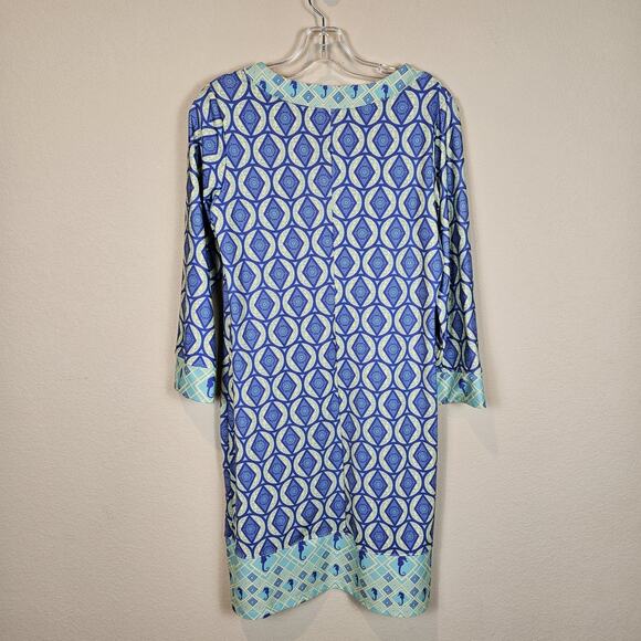 Ava Lynn Resort Dress Nautical Seahorse Colorful Peru Sundress Shift Womens M - Picture 14 of 15